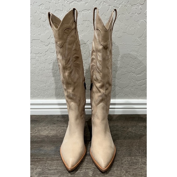 DOLCE VITA SOLEI DUNE / LIGHT TAN GENUINE LEATHER BOOTS SIZE 8 - Picture 4 of 9